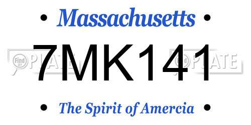 7MK141 Massachusetts License Plate