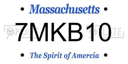 7MKB10 Massachusetts License Plate