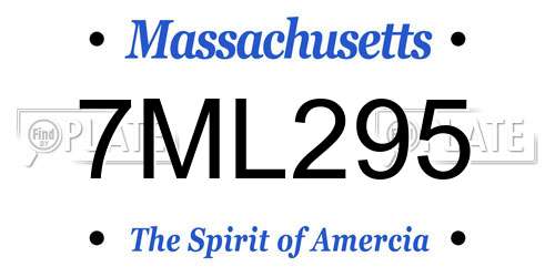 7ML295 Massachusetts License Plate