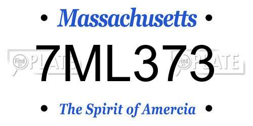 7ML373 Massachusetts License Plate