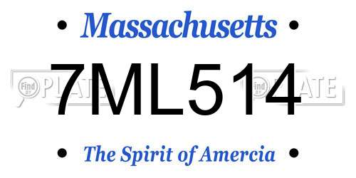 7ML514 Massachusetts License Plate