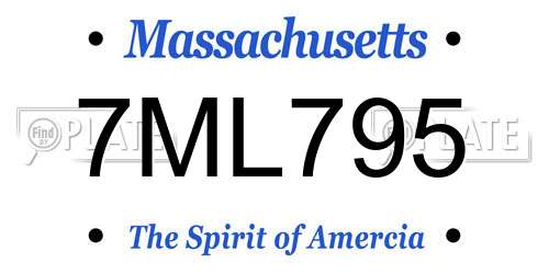 7ML795 Massachusetts License Plate