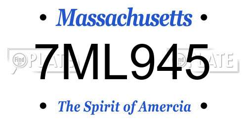 7ML945 Massachusetts License Plate