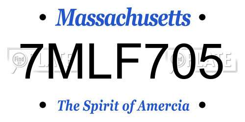7MLF705 Massachusetts License Plate