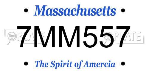 7MM557 Massachusetts License Plate
