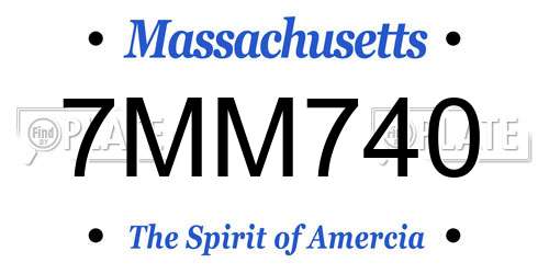 7MM740 Massachusetts License Plate