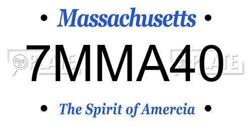 7MMA40 Massachusetts License Plate