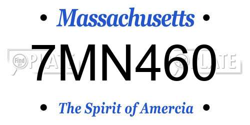 7MN460 Massachusetts License Plate