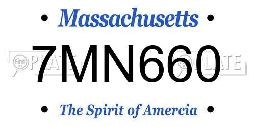 7MN660 Massachusetts License Plate