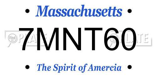 7MNT60 Massachusetts License Plate