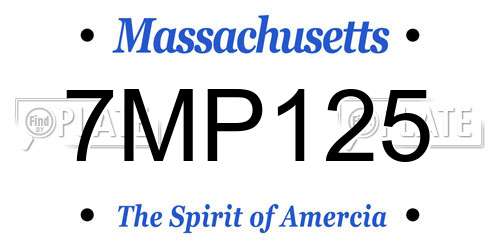 7MP125 Massachusetts License Plate