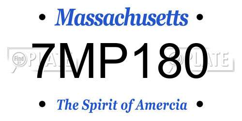 7MP180 Massachusetts License Plate