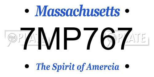7MP767 Massachusetts License Plate