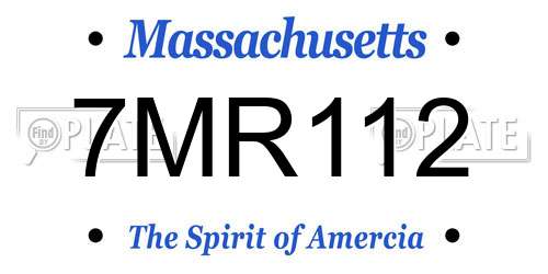 7MR112 Massachusetts License Plate