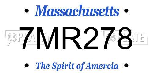7MR278 Massachusetts License Plate