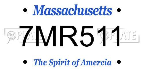 7MR511 Massachusetts License Plate
