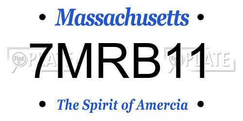 7MRB11 Massachusetts License Plate