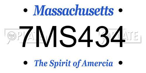 7MS434 Massachusetts License Plate
