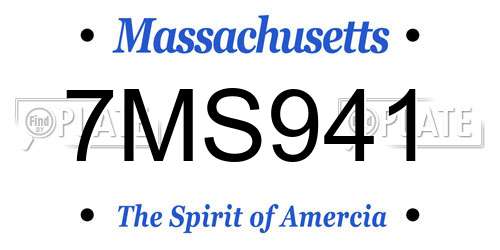 7MS941 Massachusetts License Plate