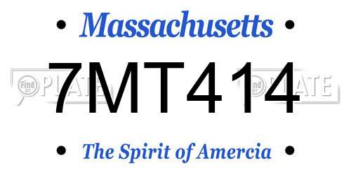 7MT414 Massachusetts License Plate