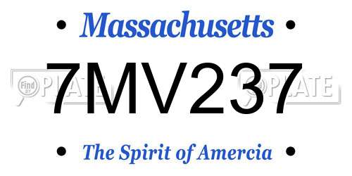 7MV237 Massachusetts License Plate