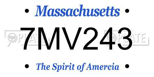 7MV243 Massachusetts License Plate