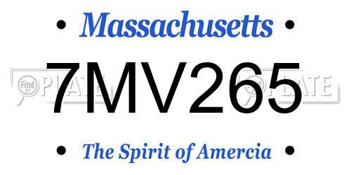 7MV265 Massachusetts License Plate