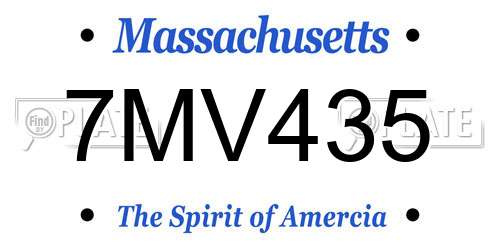7MV435 Massachusetts License Plate