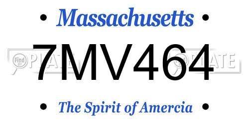 7MV464 Massachusetts License Plate