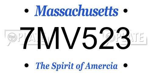 7MV523 Massachusetts License Plate