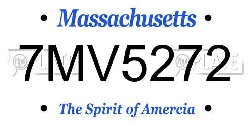7MV5272 Massachusetts License Plate