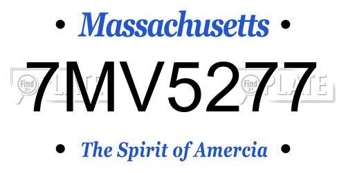 7MV5277 Massachusetts License Plate