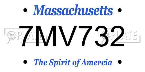 7MV732 Massachusetts License Plate