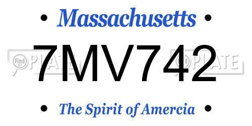 7MV742 Massachusetts License Plate