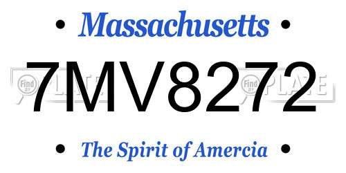 7MV8272 Massachusetts License Plate