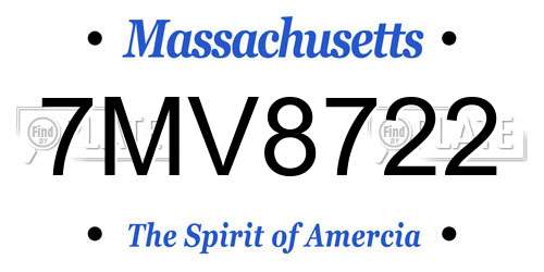 7MV8722 Massachusetts License Plate