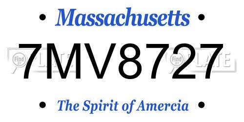 7MV8727 Massachusetts License Plate