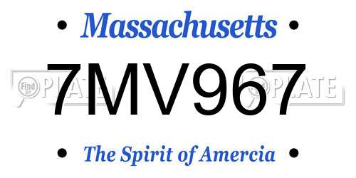 7MV967 Massachusetts License Plate