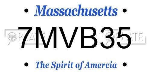 7MVB35 Massachusetts License Plate