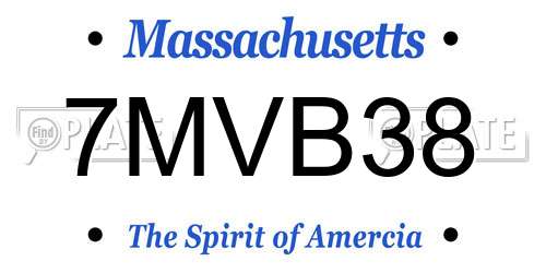 7MVB38 Massachusetts License Plate