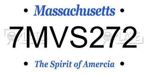 7MVS272 Massachusetts License Plate