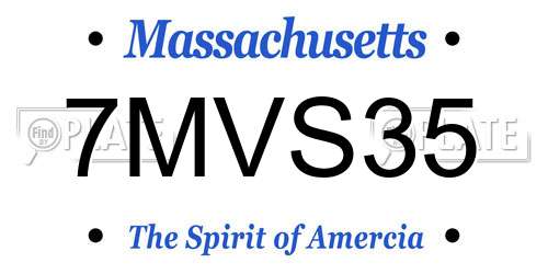 7MVS35 Massachusetts License Plate