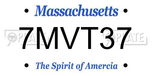 7MVT37 Massachusetts License Plate