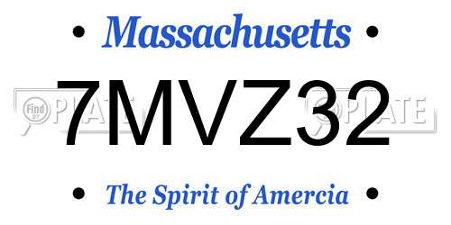 7MVZ32 Massachusetts License Plate