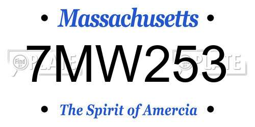 7MW253 Massachusetts License Plate