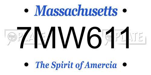 7MW611 Massachusetts License Plate