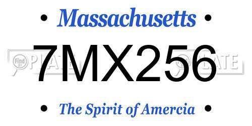 7MX256 Massachusetts License Plate