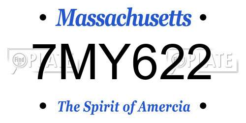 7MY622 Massachusetts License Plate