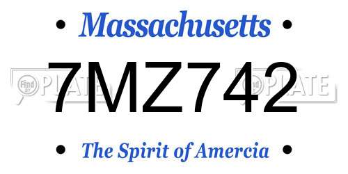 7MZ742 Massachusetts License Plate