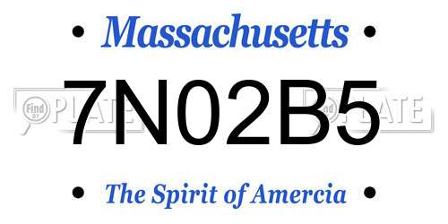 7N02B5 Massachusetts License Plate